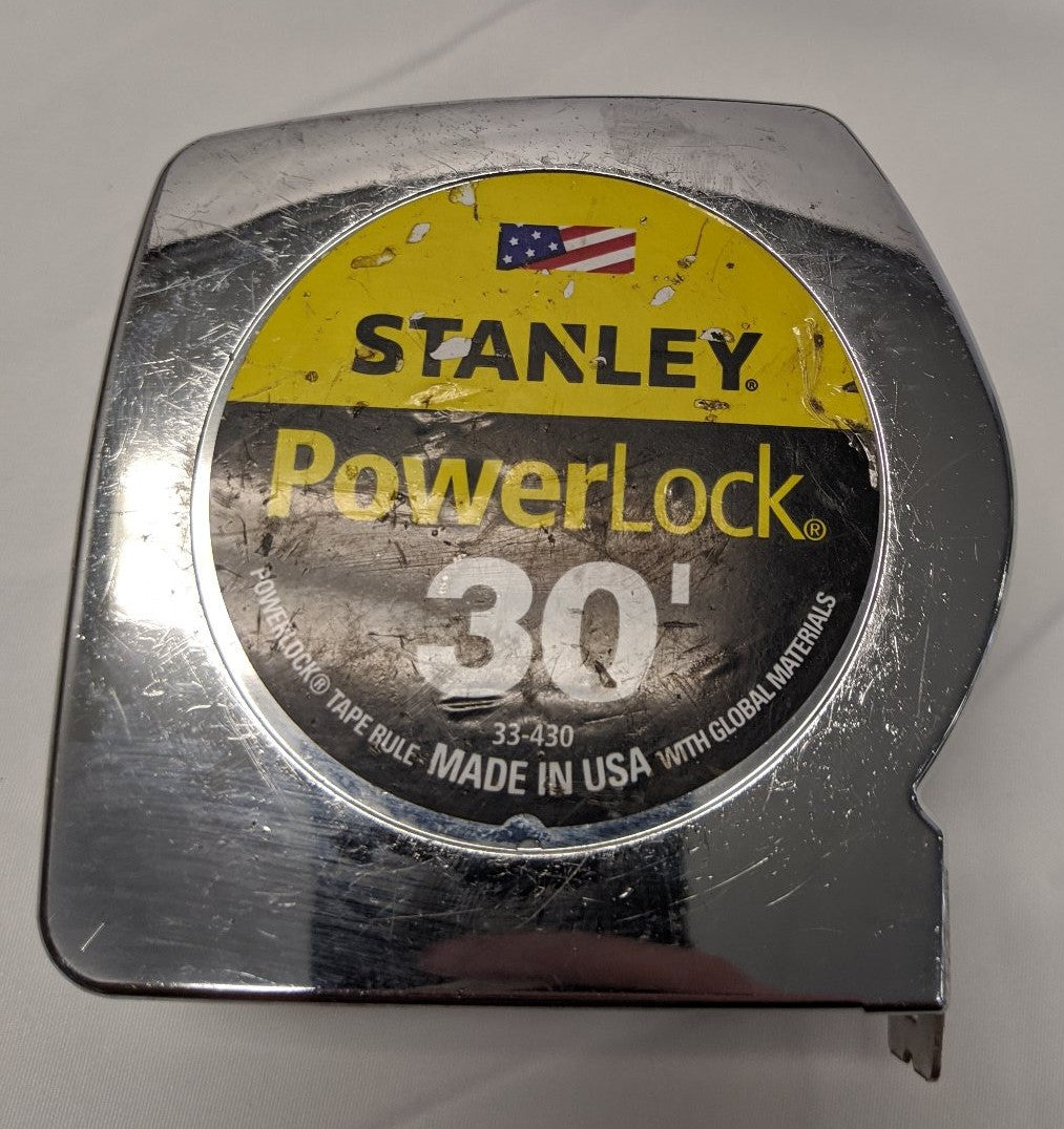 30 Foot Tape Measures | Lot of 4 | Stanley PowerLock FatMax Klein | Used