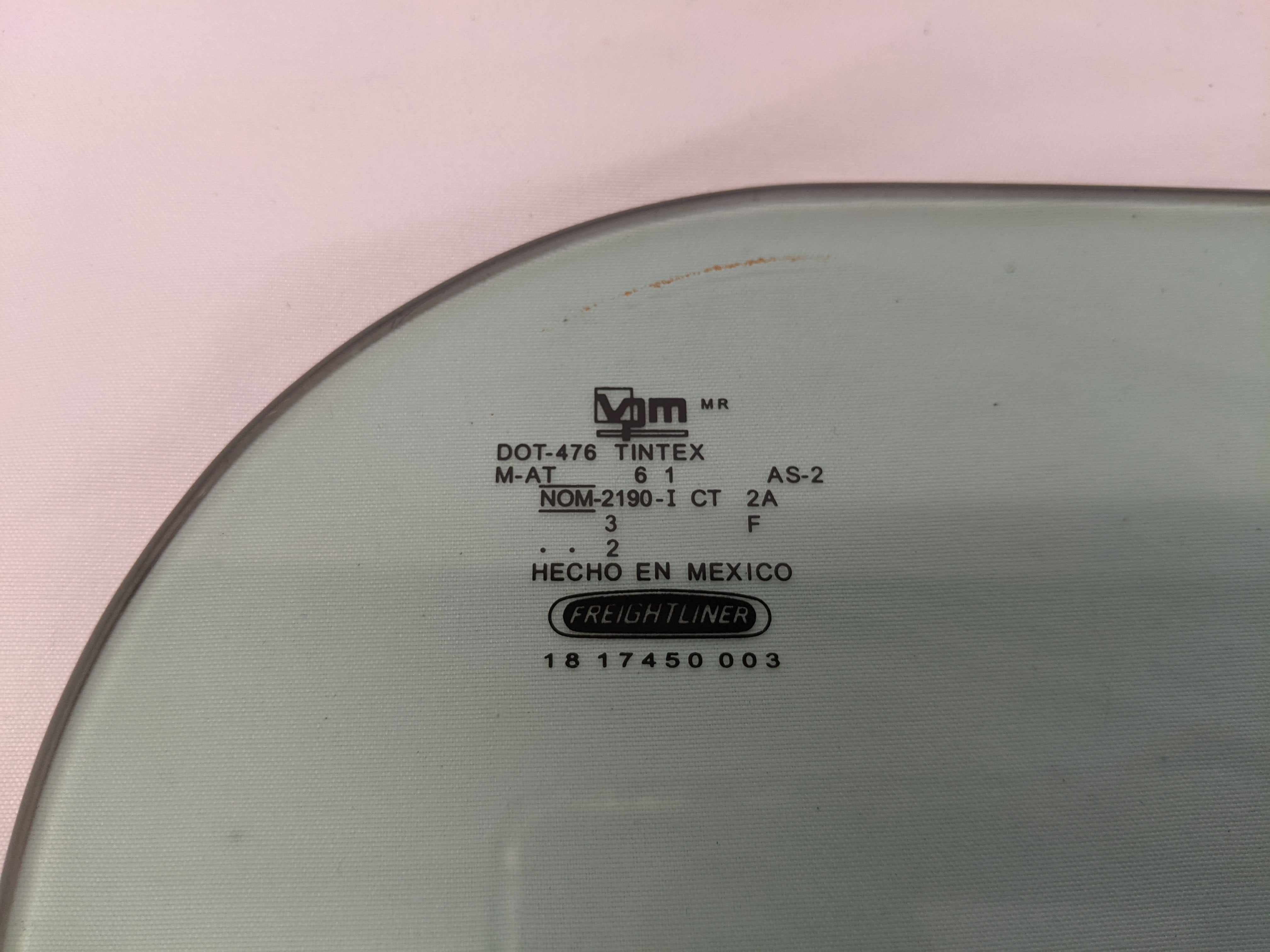 Used Freightliner FLD RH Tinted Electric Door Window Glass - P/N 18-17450-003 (10098510922044)