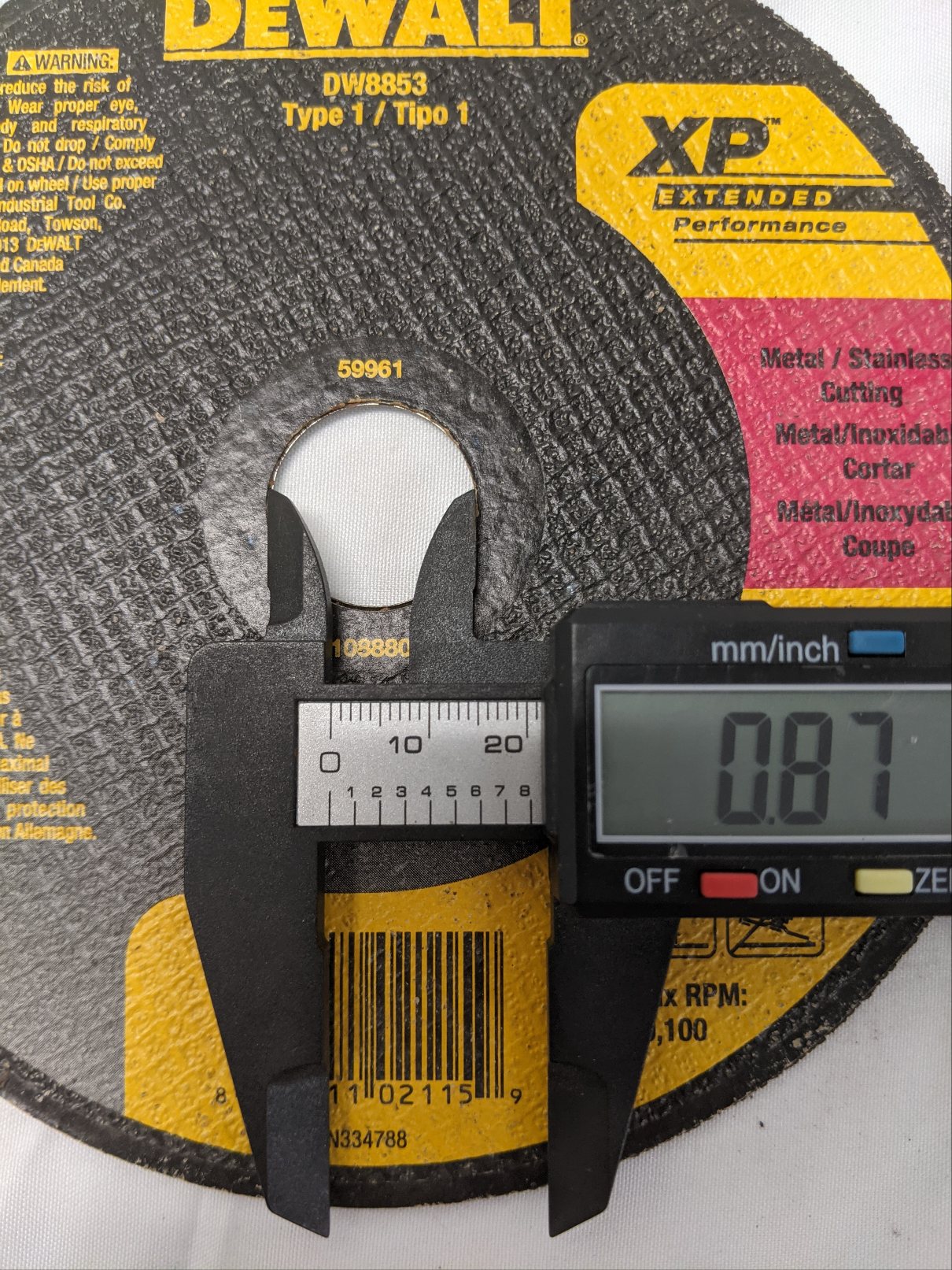 Dewalt XP 6" Cut-Off Wheel | Lot of 4 | 7/8" Arbor | 10,100 RPM | DW8853