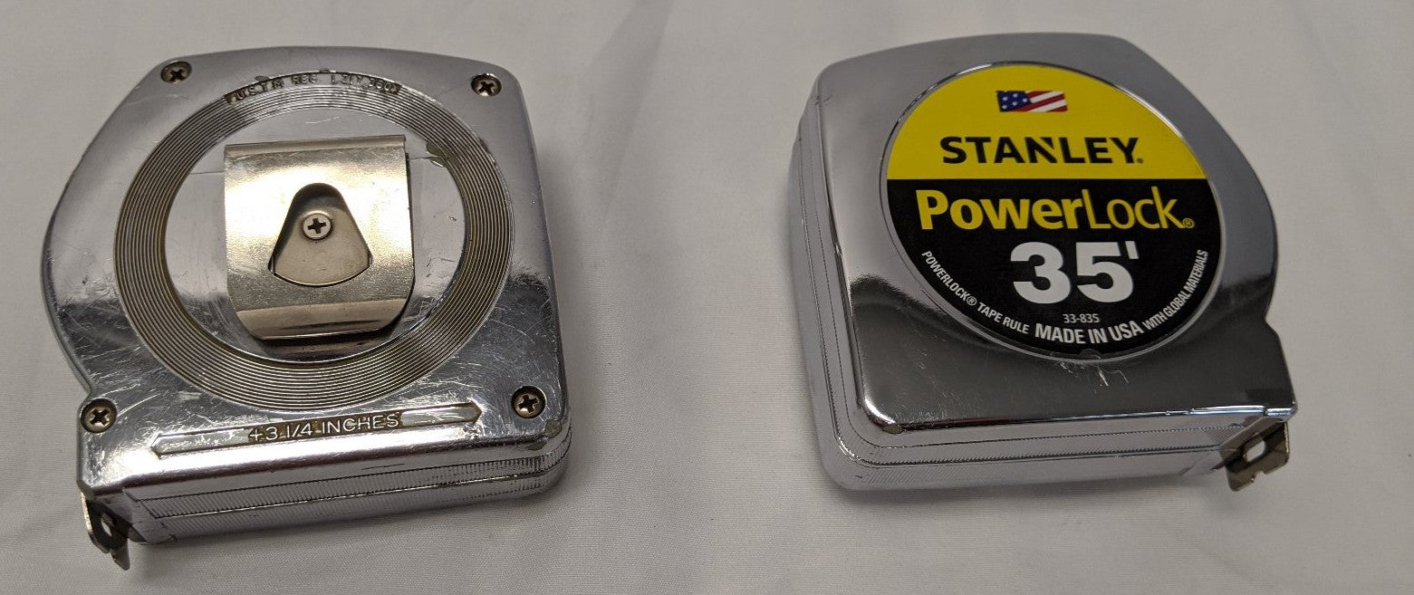 Stanley PowerLock Tape Measure 35 FT Lot of 2 - 1" Blade Belt Clip 33-835