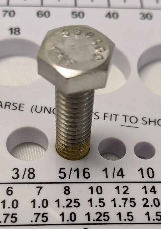 5/16"-18 x 1 1/4" Stainless Steel Hex Bolts - 18-8 (304), Fully Threaded, Lot of 50