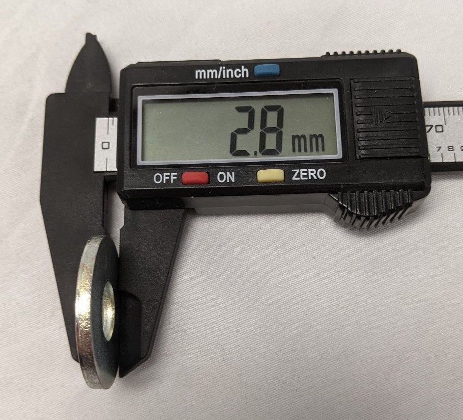 M10 Zinc Plated Steel B Washers - 28mm x 3mm - Lot of 50 - Heavy Duty Flat Washers