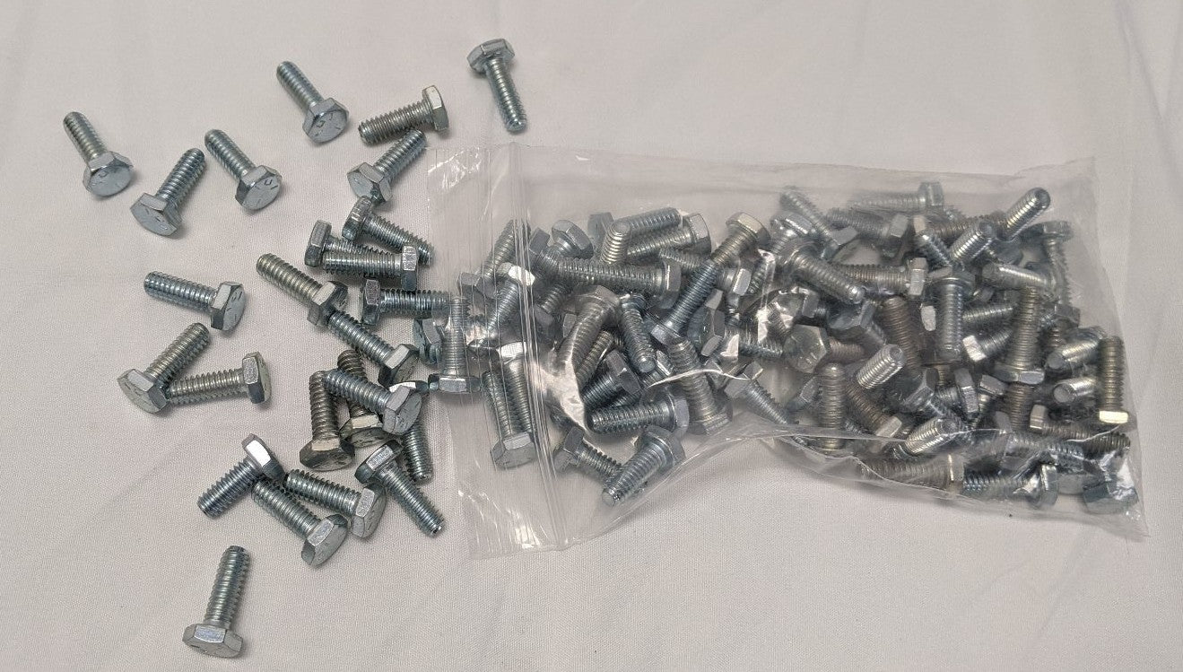 1/4"-20 x 3/4" Grade 5 Hex Bolts - Zinc Plated, Fully Threaded, Lot of 100