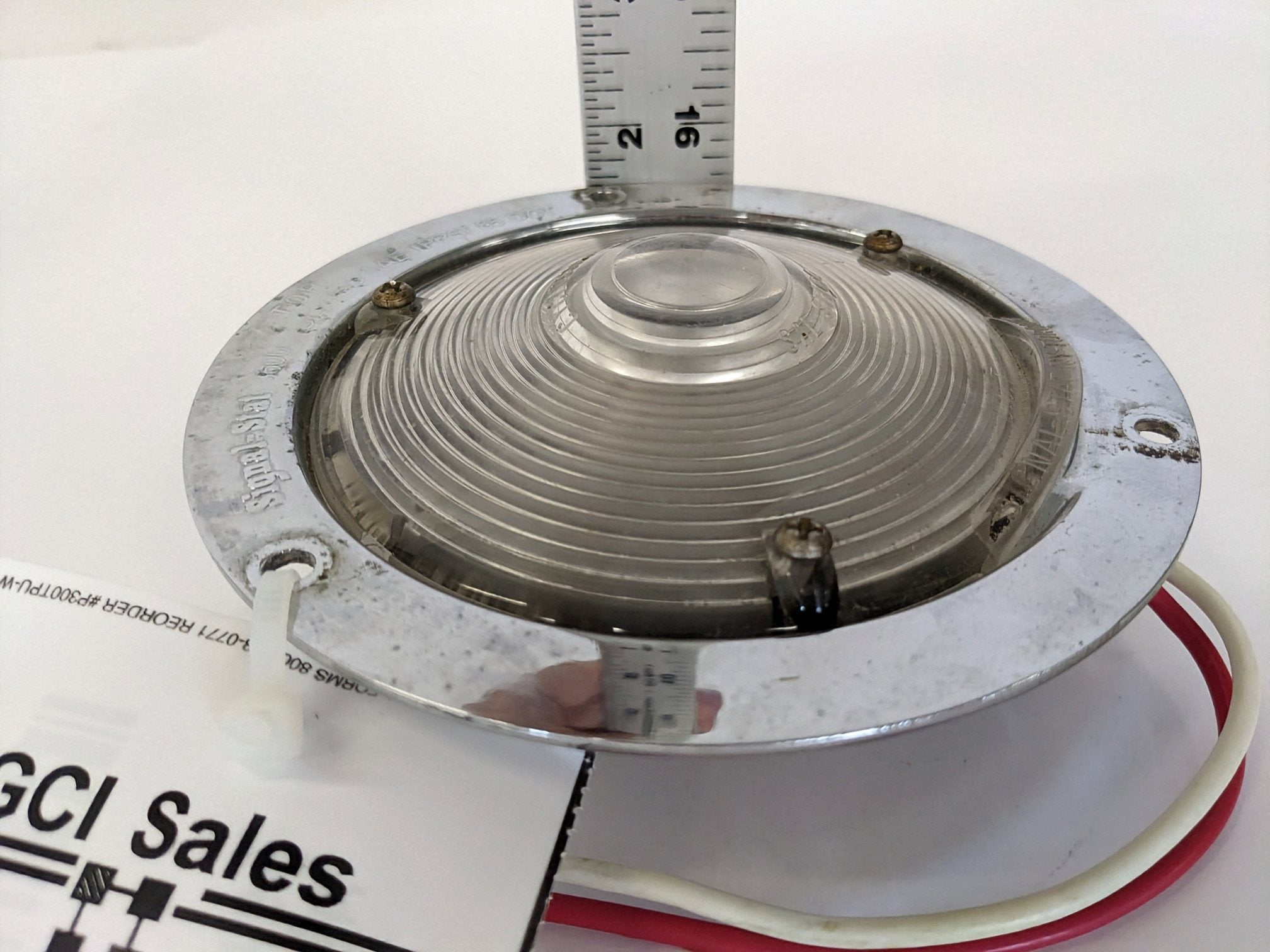 Used Signal-Stat Incandescent Back Up Light w/ Chrome Flange - P/N SIG 3693W (10114267218236)