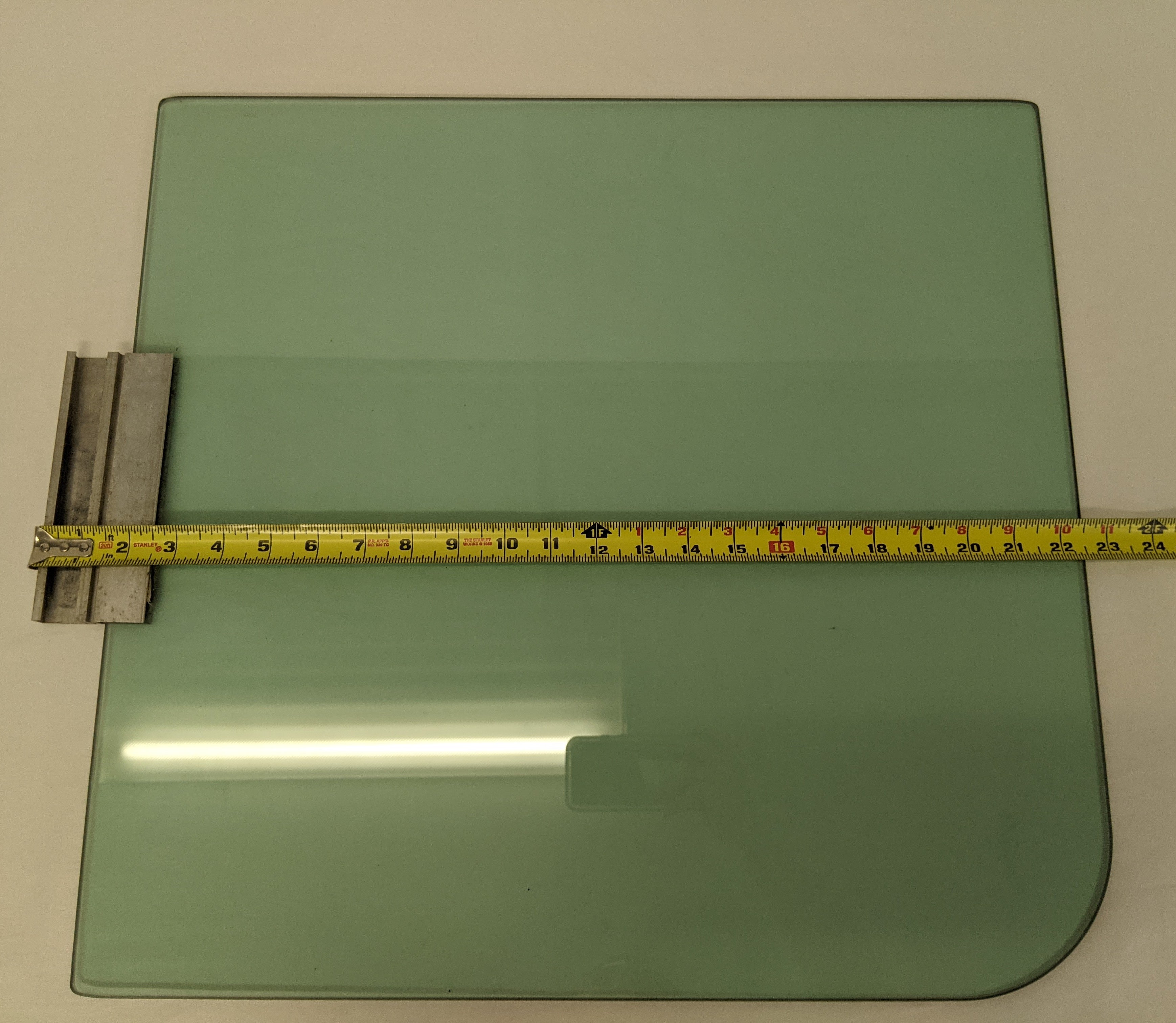 Used Freightliner FLD RH Cab Door Manual Tinted Window Glass - P/N 18-17450-001 (10098478907708)