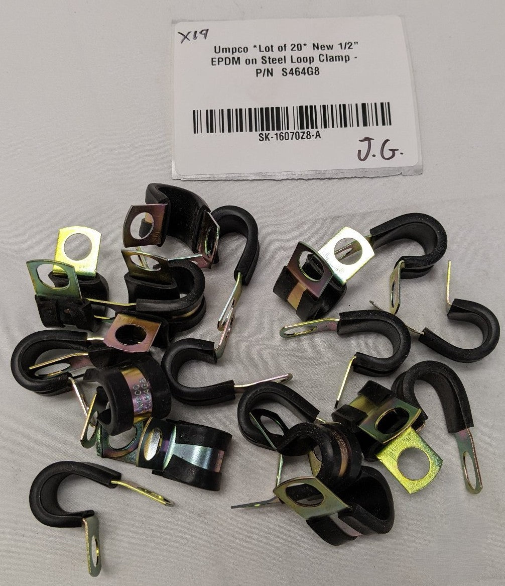 Umpco *Lot of 20* New 1/2" EPDM on Steel Loop Clamp - P/N  S464G8