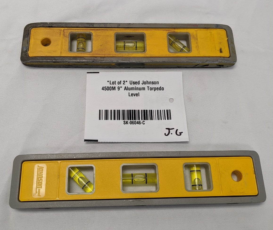 Johnson 9" Magnetic Torpedo Level 4500M - Lot of 2