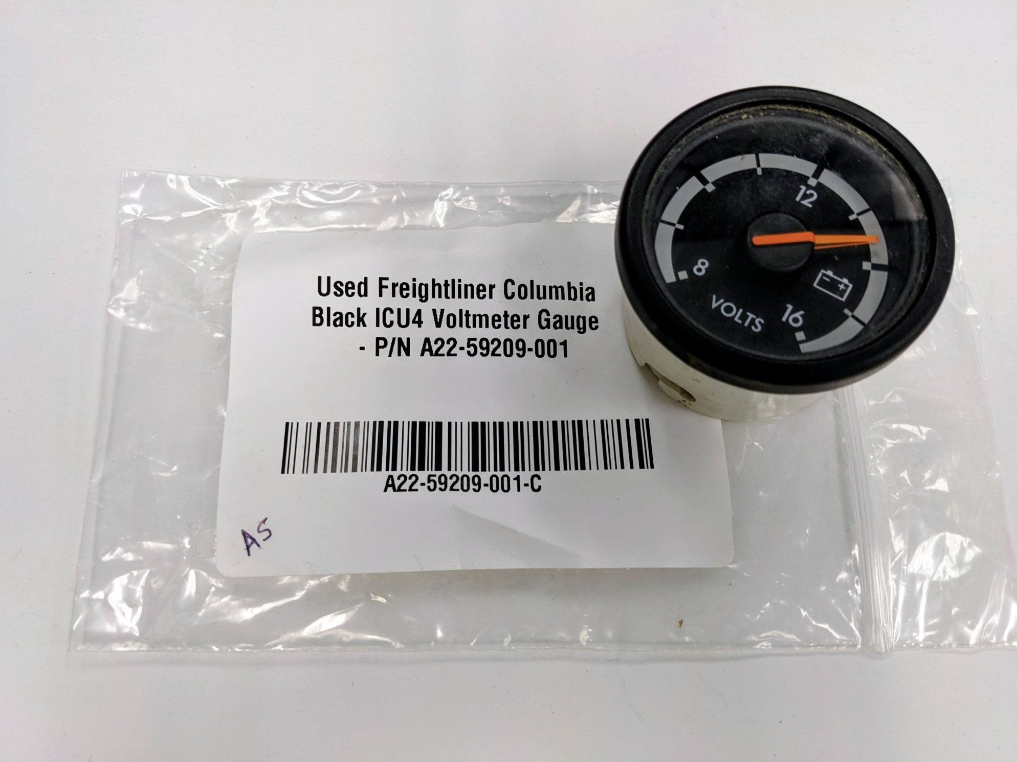 Used Freightliner Columbia Black ICU4 Voltmeter Gauge - P/N A22-59209-001 (10171392819516)