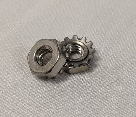 #10-24 Stainless Steel Keps Nuts - Lot of 100 - 18-8 Lock Nuts with Washer