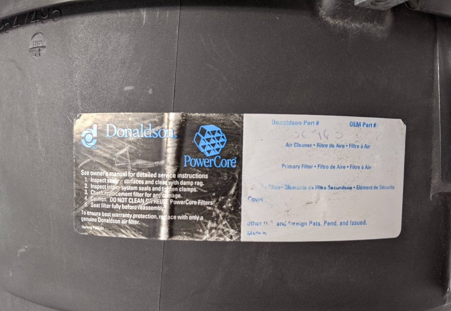 Donaldson PowerCore 12 x 6 Air Cleaner Assembly - P/N 03-36463-002
