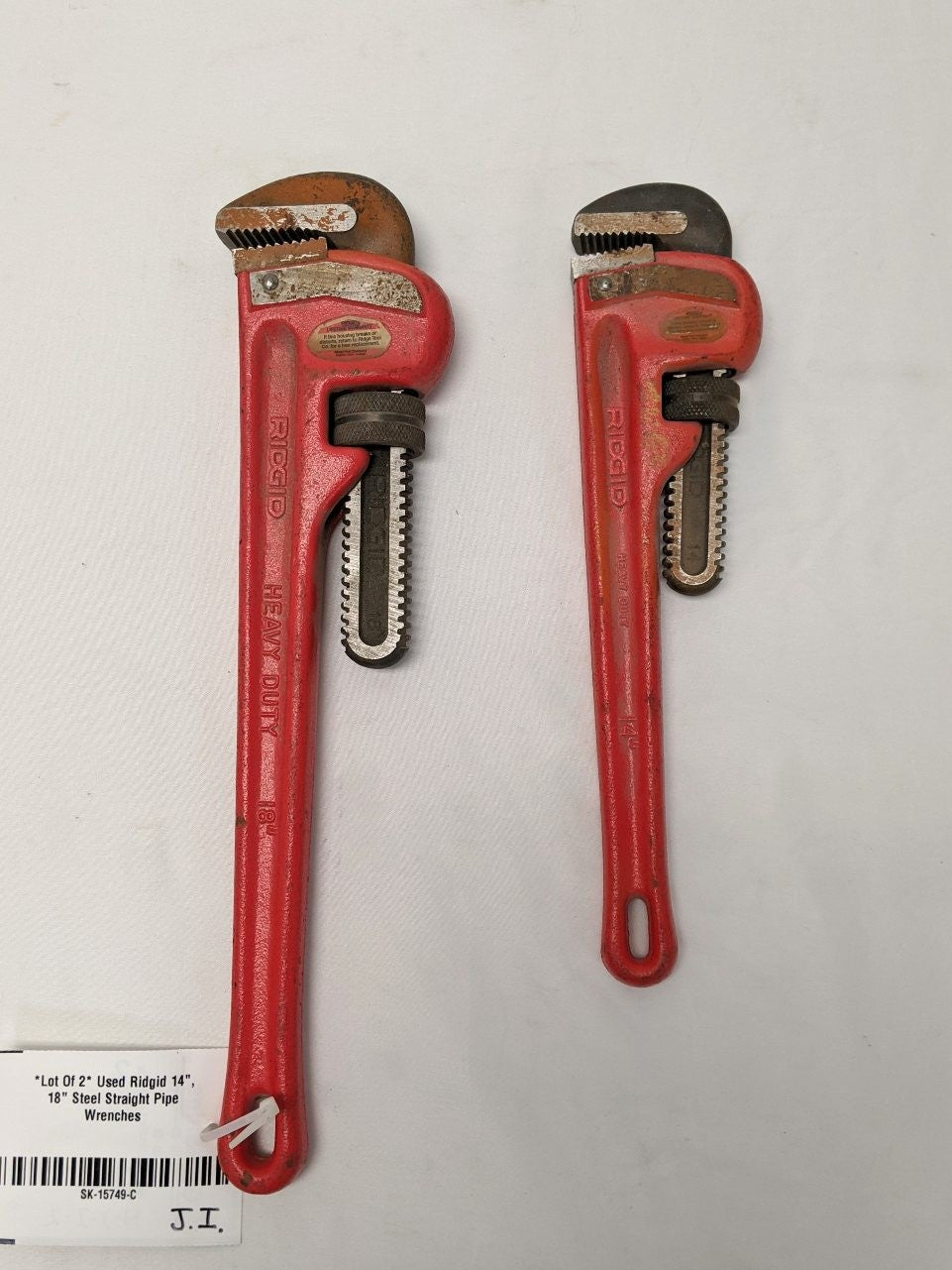 *Lot Of 2* Used Ridgid 14", 18" Steel Straight Pipe Wrenches