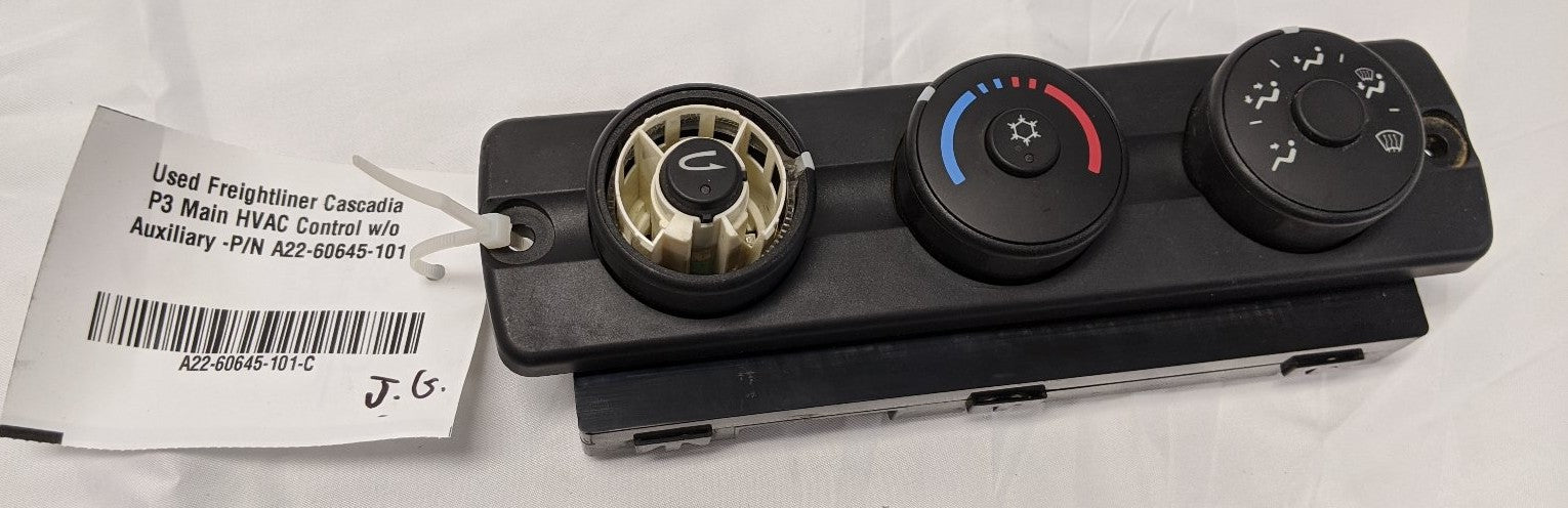 Used Freightliner Cascadia P3 Main HVAC Control w/o Auxiliary -P/N A22-60645-101