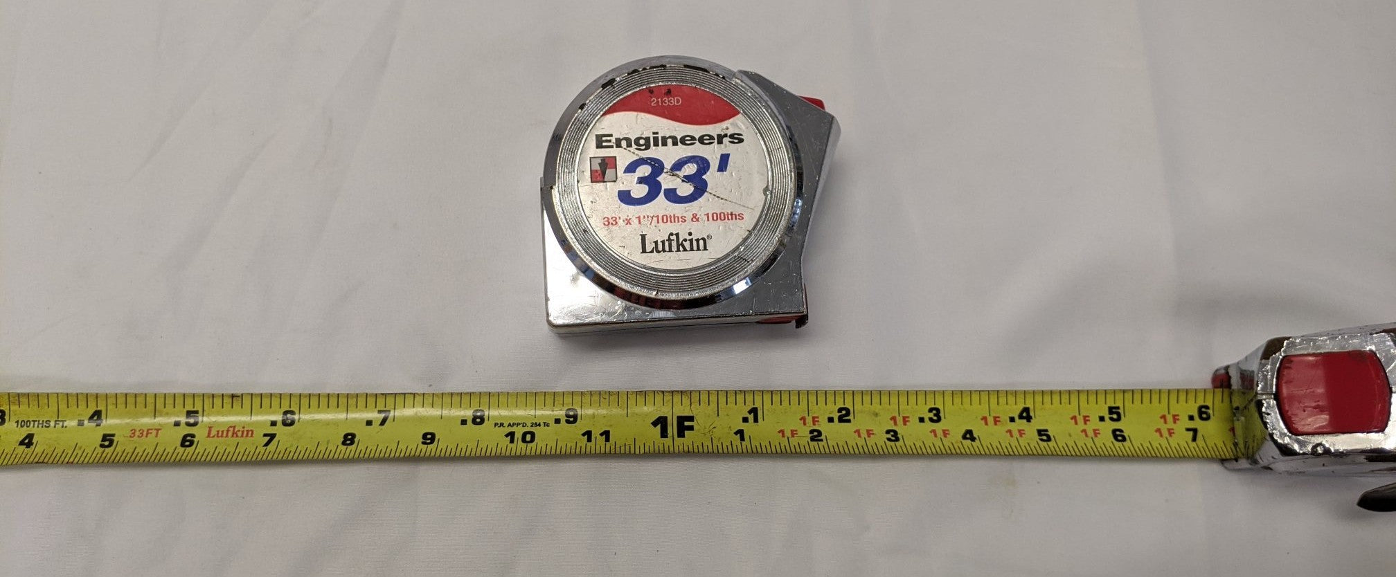 Lufkin Engineers Tape Measure 33 FT Lot of 2 - 10ths 100ths Scale 2133D