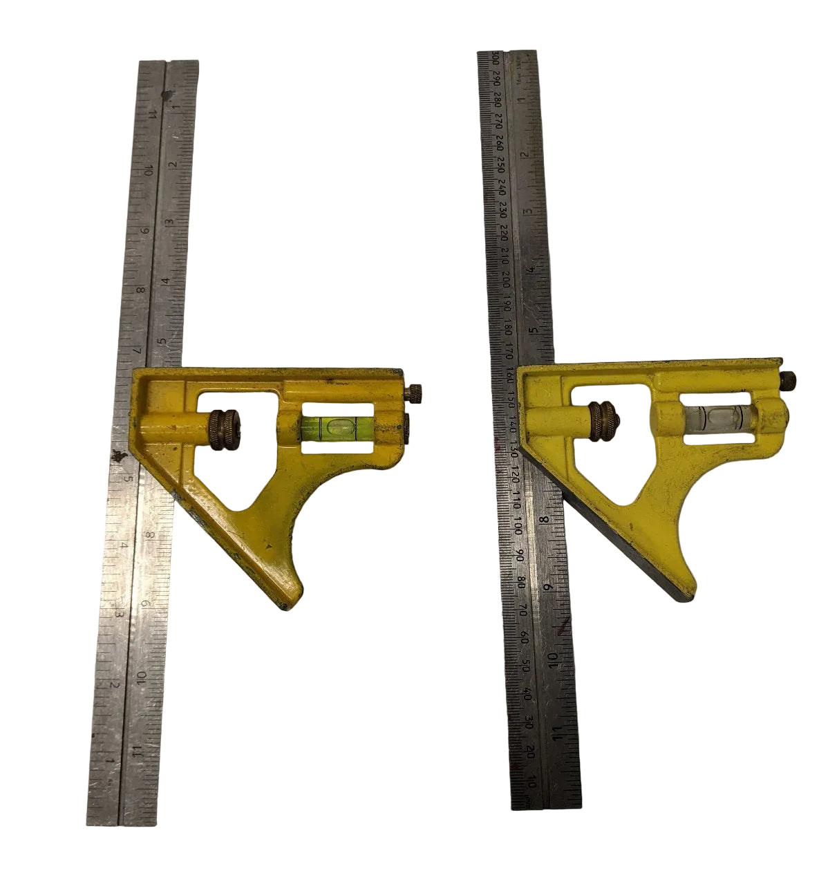 Stanley 12" Combination Square - Lot of 2 - Adjustable Level Metric/SAE