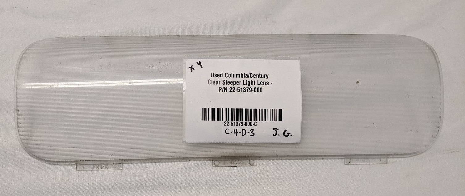 Used Columbia/Century Clear Sleeper Light Lens - P/N 22-51379-000