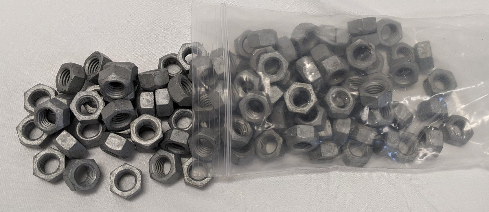 *Lot of 100* New 1/2"-13 Coarse Threaded Grade 8 Steel Galvanized Lock Nuts