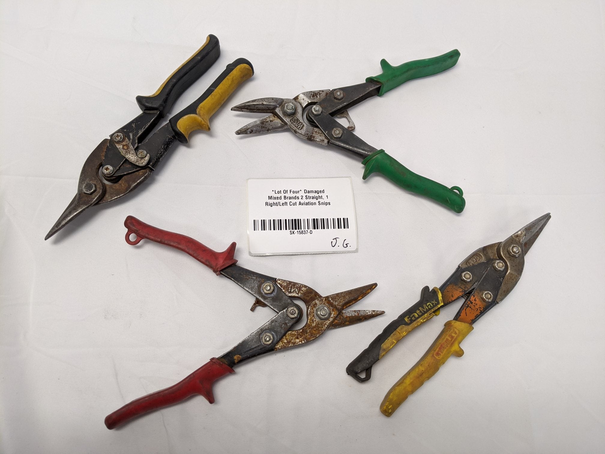 Aviation Snips Lot of 4 - Wiss Stanley Straight Right Left Cut Metal Shears | SK-15837-D