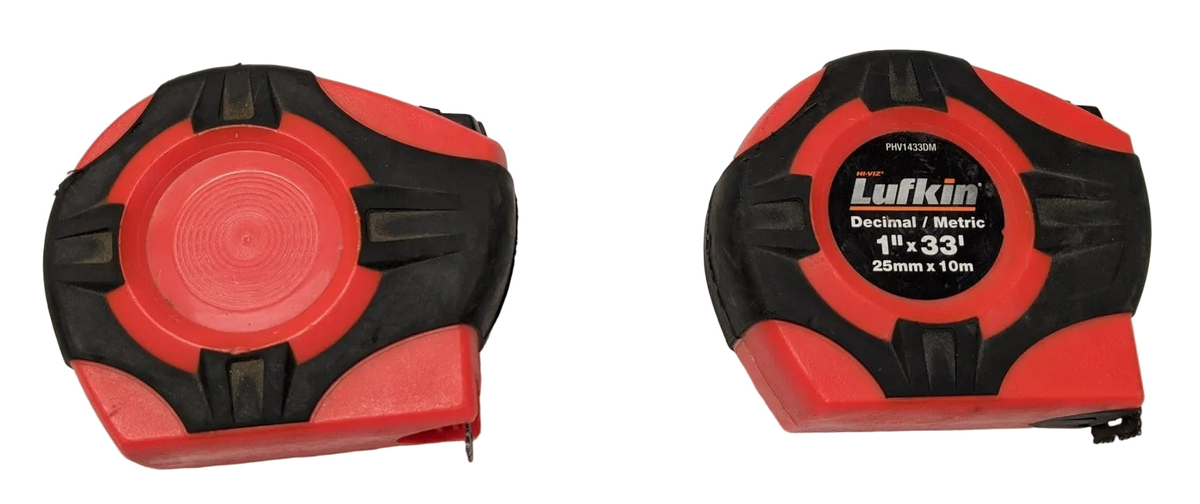 Lufkin Hi-Viz Tape Measure 33 FT Lot of 2 - Decimal Metric 1" Blade PHV1433DM