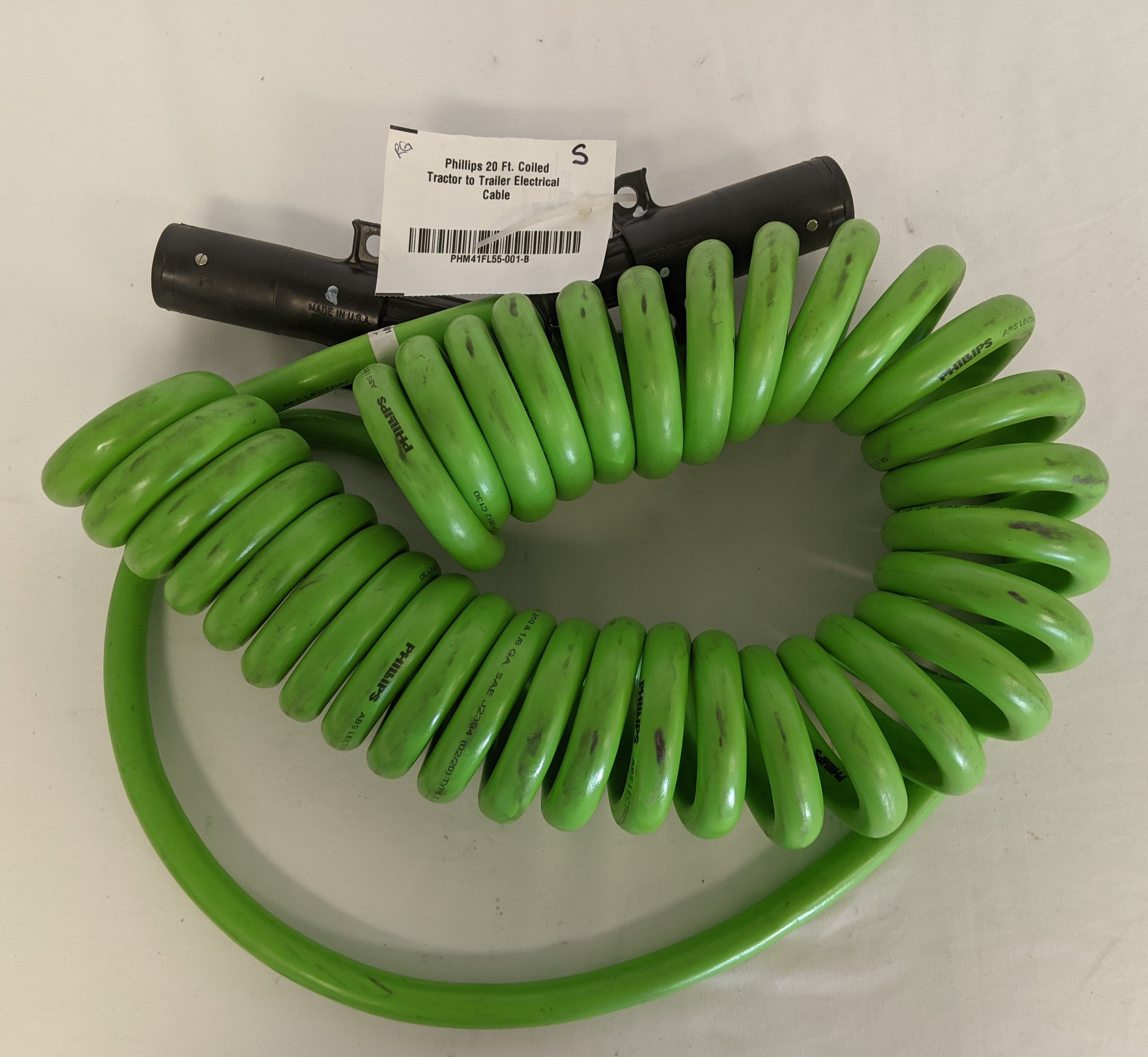 Phillips 20 Ft. Coiled Tractor to Trailer Electrical Cable - P/N  PHM 41FL55 001 (4980289077334)