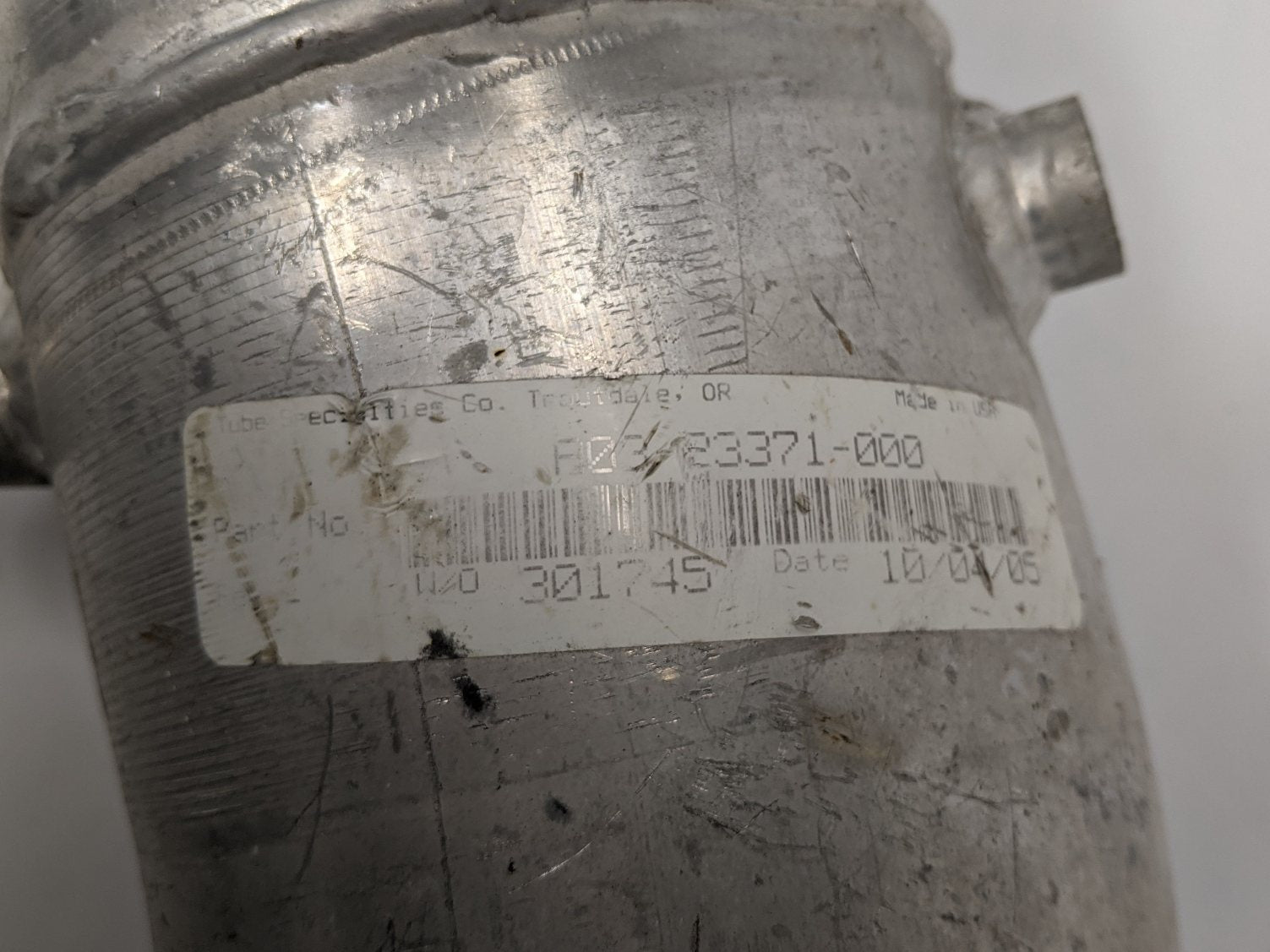 Used Freightliner S60 Formed Air Intake Tube - P/N A03-23371-000 (10020590813500)
