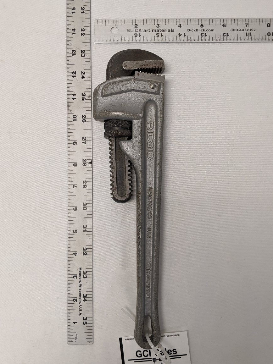 Used Ridgid 14" Aluminum Straight Pipe Wrench