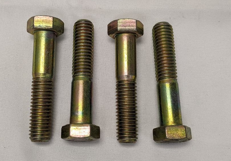 *Lot of 4* New 7/16"-14 x 2 1/2" Partly Threaded Steel Yellow Zinc Hex Bolts