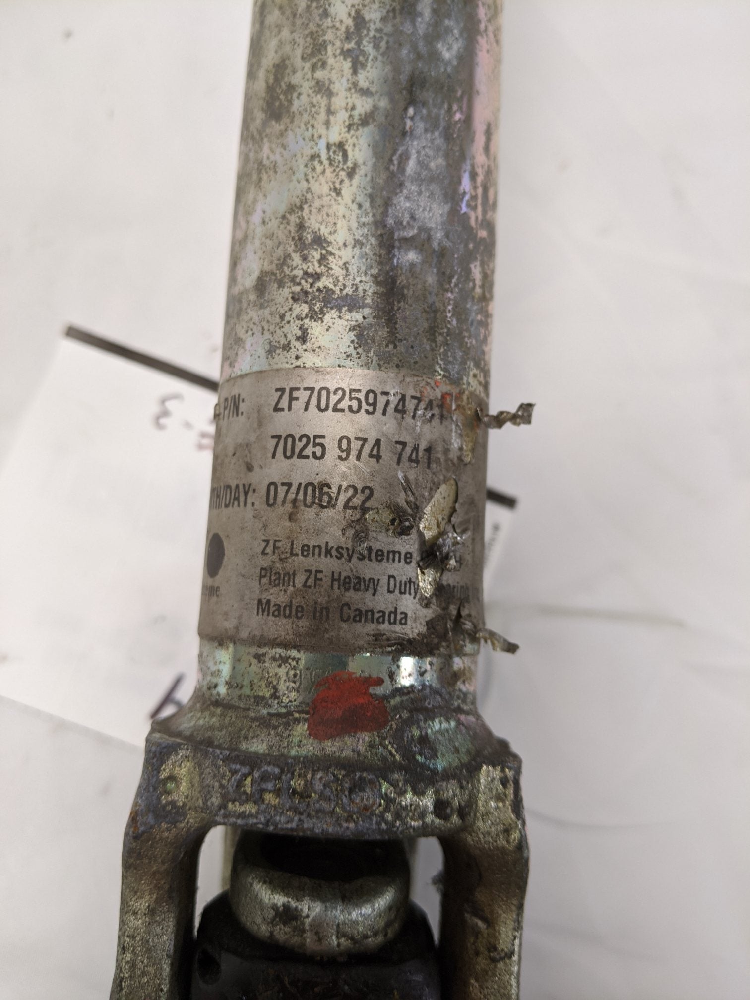 Used ZF Steering Gear Universal Power Steering Shaft - P/N ZF  7025974741