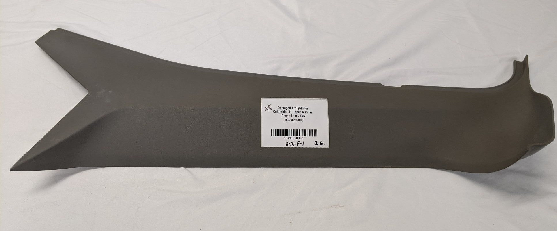 Damaged Freightliner Columbia LH Upper A-Pillar Cover Trim - P/N 18-29813-000