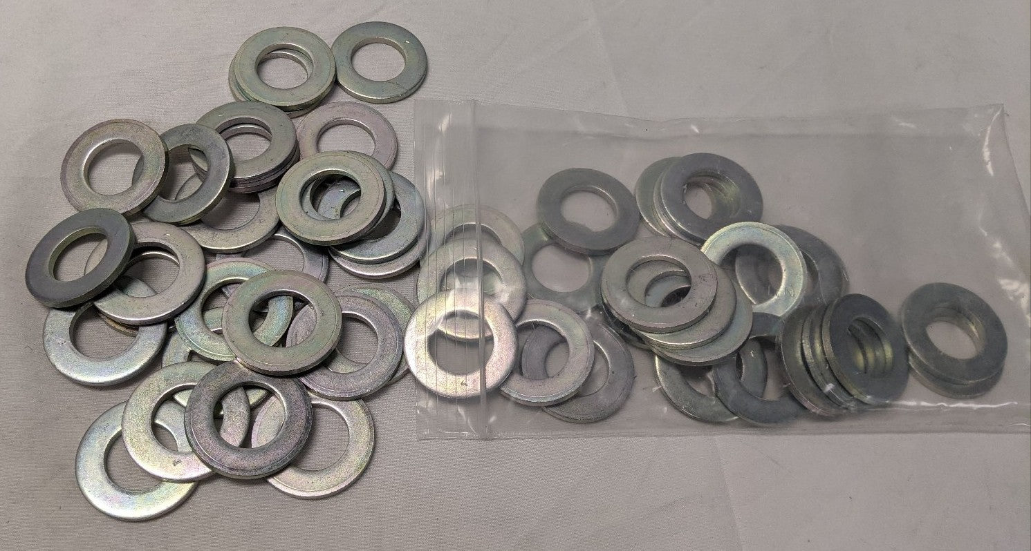 3/4" Zinc Plated Steel Washers - Lot of 50 - Heavy Duty Flat Washers