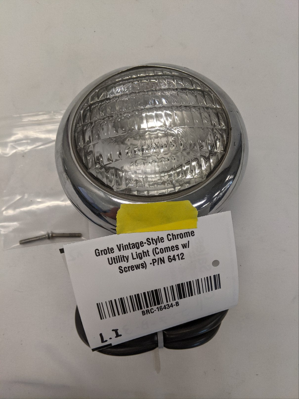 Grote Vintage-Style Chrome Utility Light w/ Screws -P/N 6412