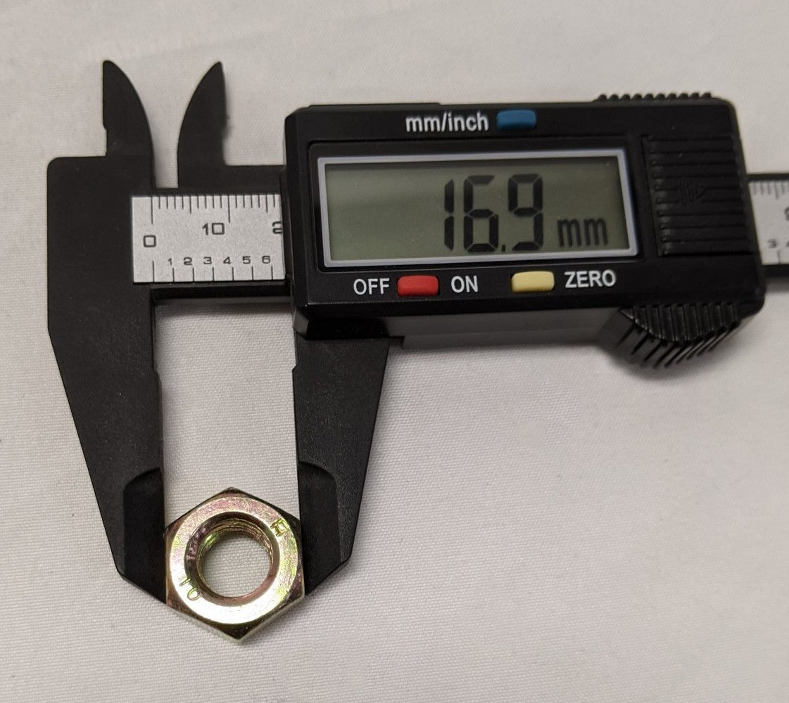 M10-1.5 Yellow Zinc Coated Steel Hex Nuts - Lot of 50 - Coarse Thread Metric Fasteners