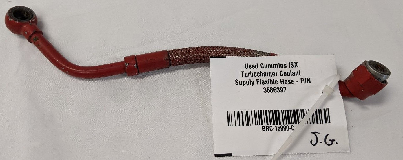 Used Cummins ISX 15 Turbo Coolant Supply Flexible Hose | P/N 3686397