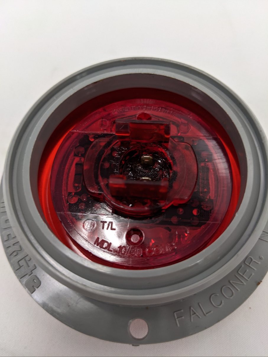 New FRT 10 Series LED Red Round 12V With Grey Flange Light - P/N TL  10379R (10168312234300)