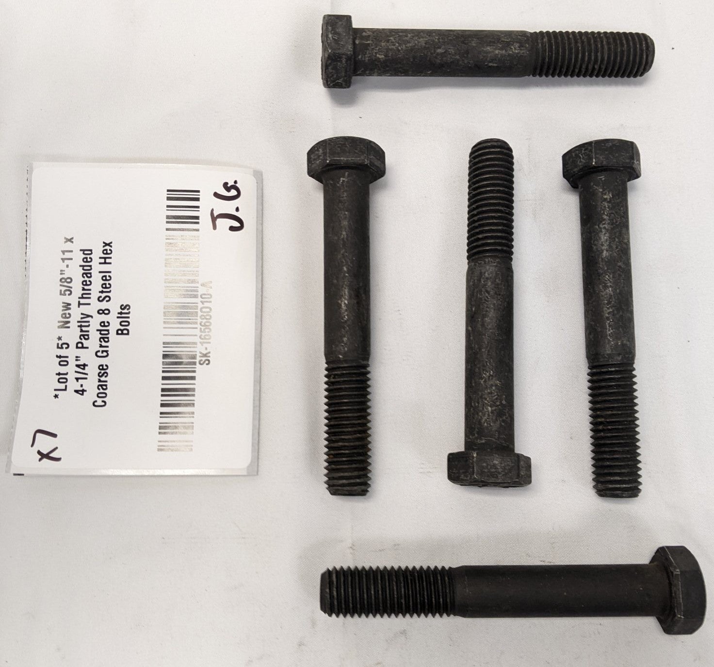 Grade 8 Hex Bolts 5/8"-11x4-1/4" Partly Threaded Lot/5