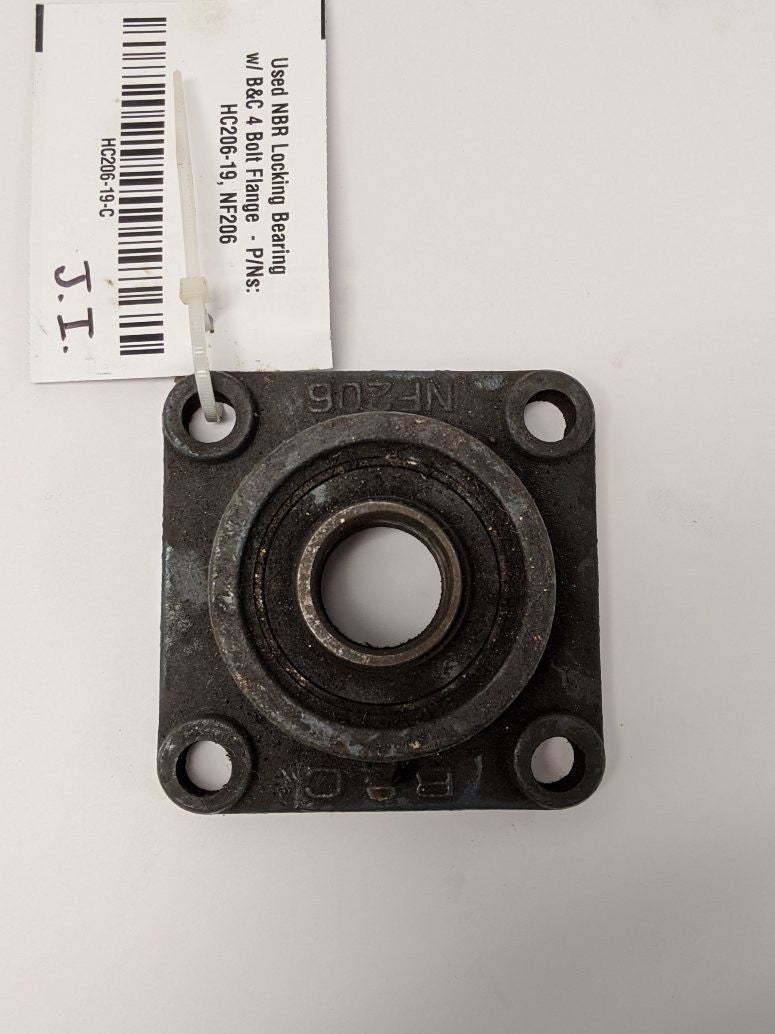 NBR Locking Bearing w/ B&C 4 Bolt Flange  - P/Ns: HC206-19, NF206