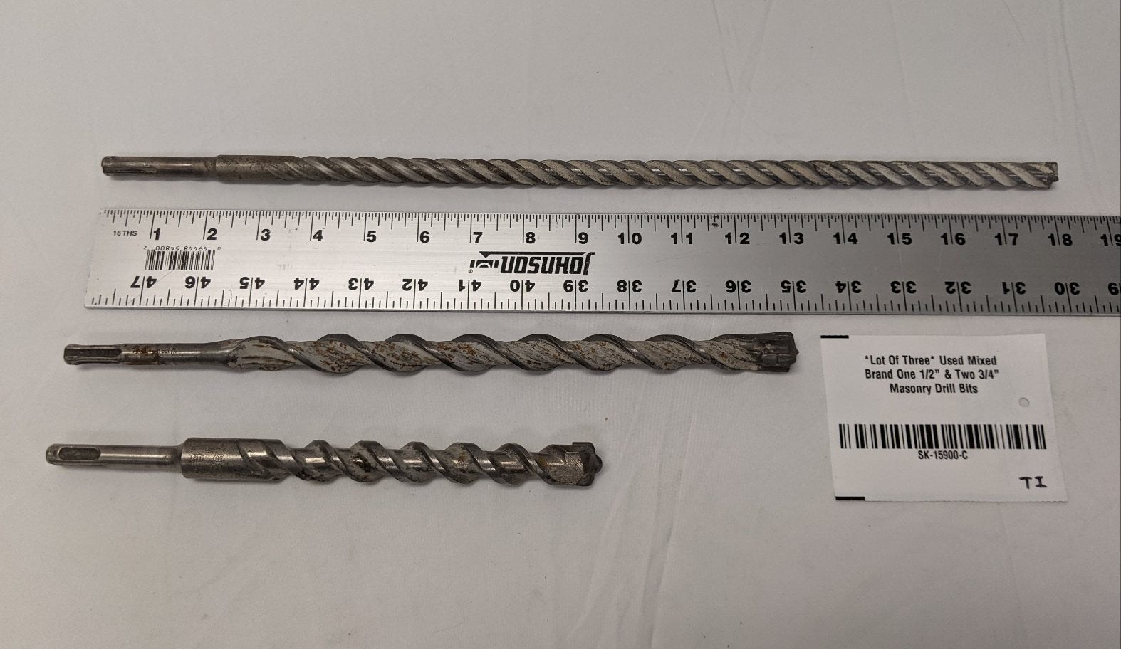 Masonry Drill Bits Lot of 3 | Hilti Bosch | SDS Plus | 1/2" & 3/4" | Tungsten Carbide