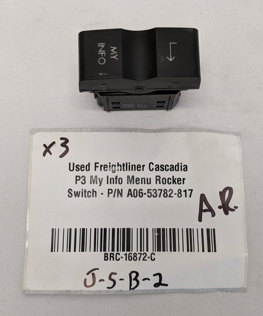 Freightliner Cascadia P3 My Info Menu Rocker Switch A06-53782-817