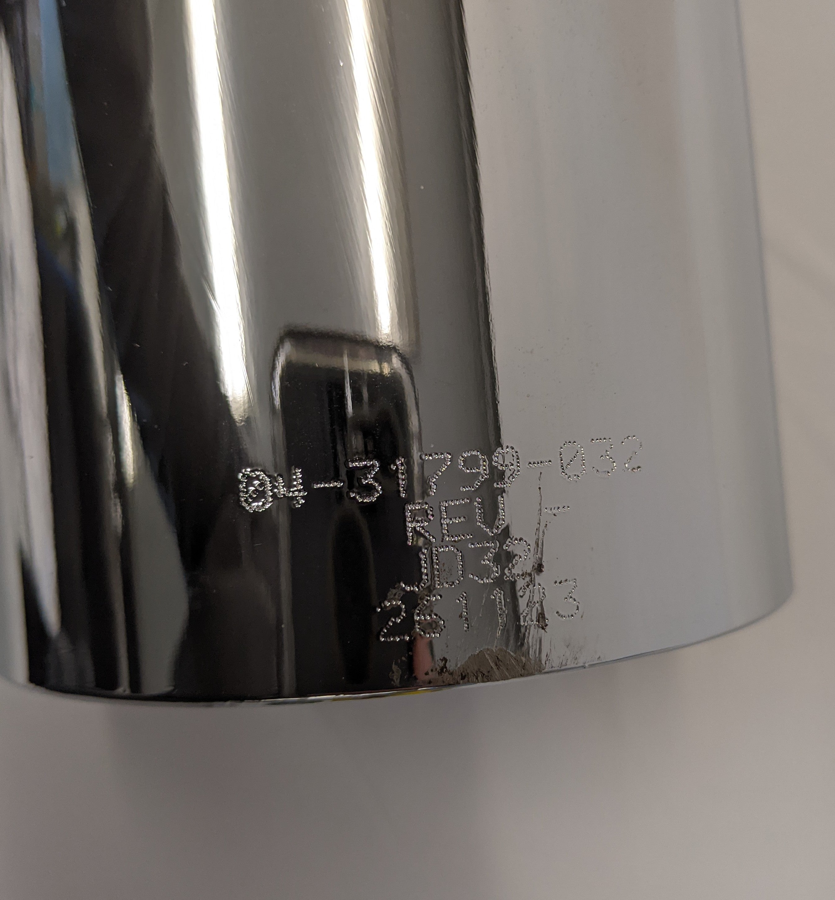 Curved Four Inch Polished Stainless Steel Exhaust Pipe - P/N 04-31799-032 (10140172353852)