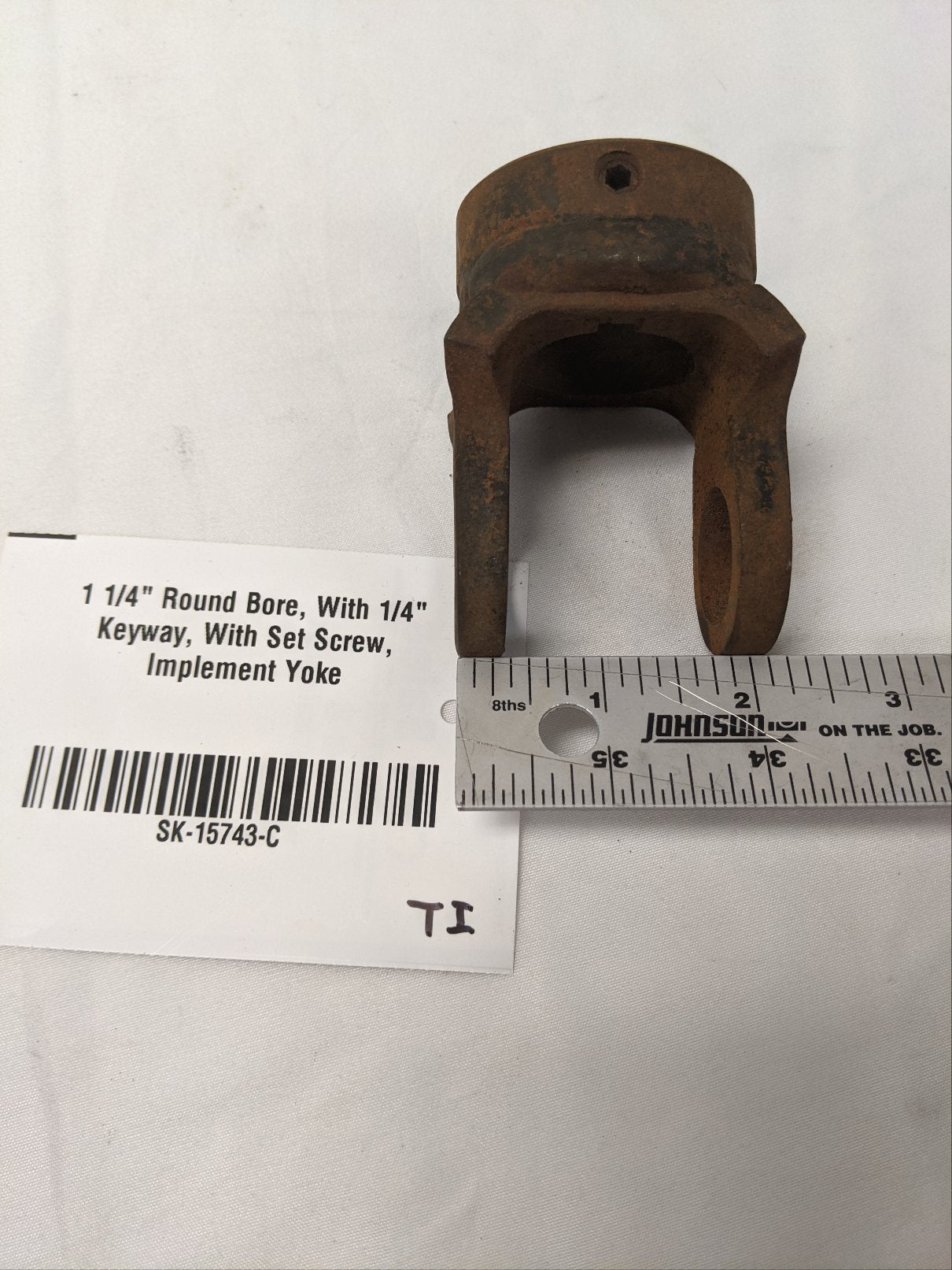 1 1/4" Round Bore, 1/4" Keyway, & Set Screw Implement Yoke - Used