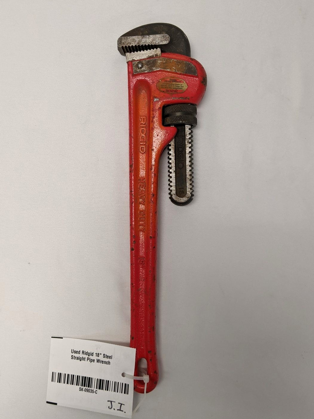 Used Ridgid 18" Steel Straight Pipe Wrench