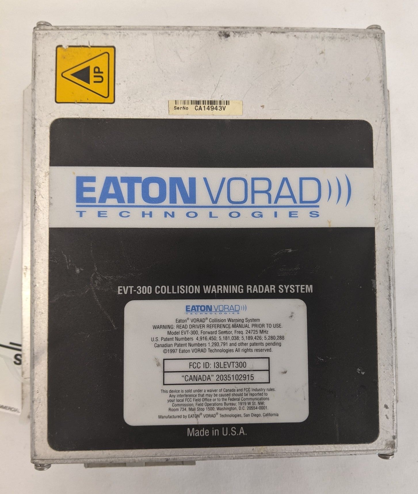 Used Eaton Vorad Tech. Collision Warning Radar System CPU - P/N EVT 80626 740