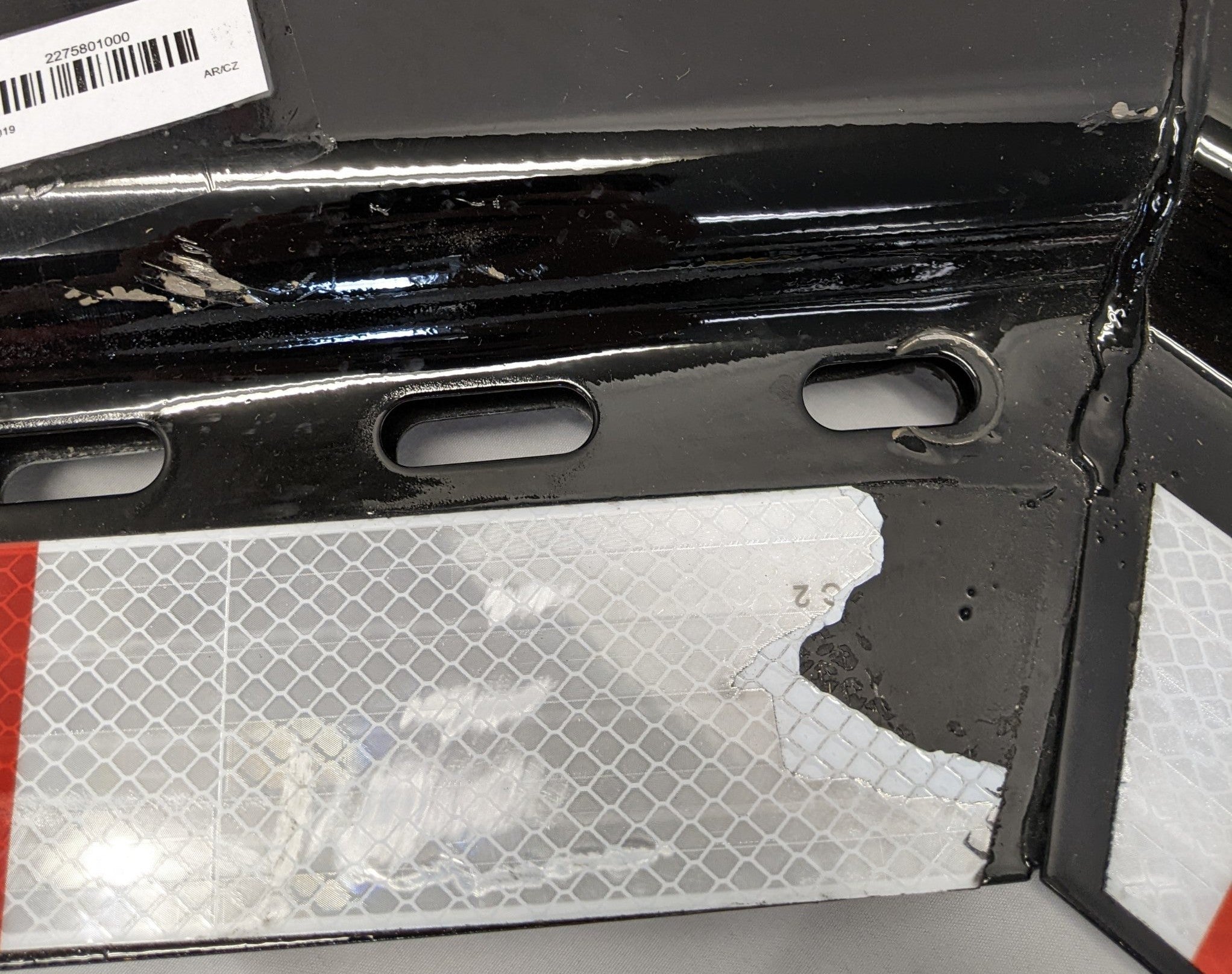 Used FTL LH Rear 45° Angled Black Mud Flap Hanger Bracket - P/N  22-75801-000