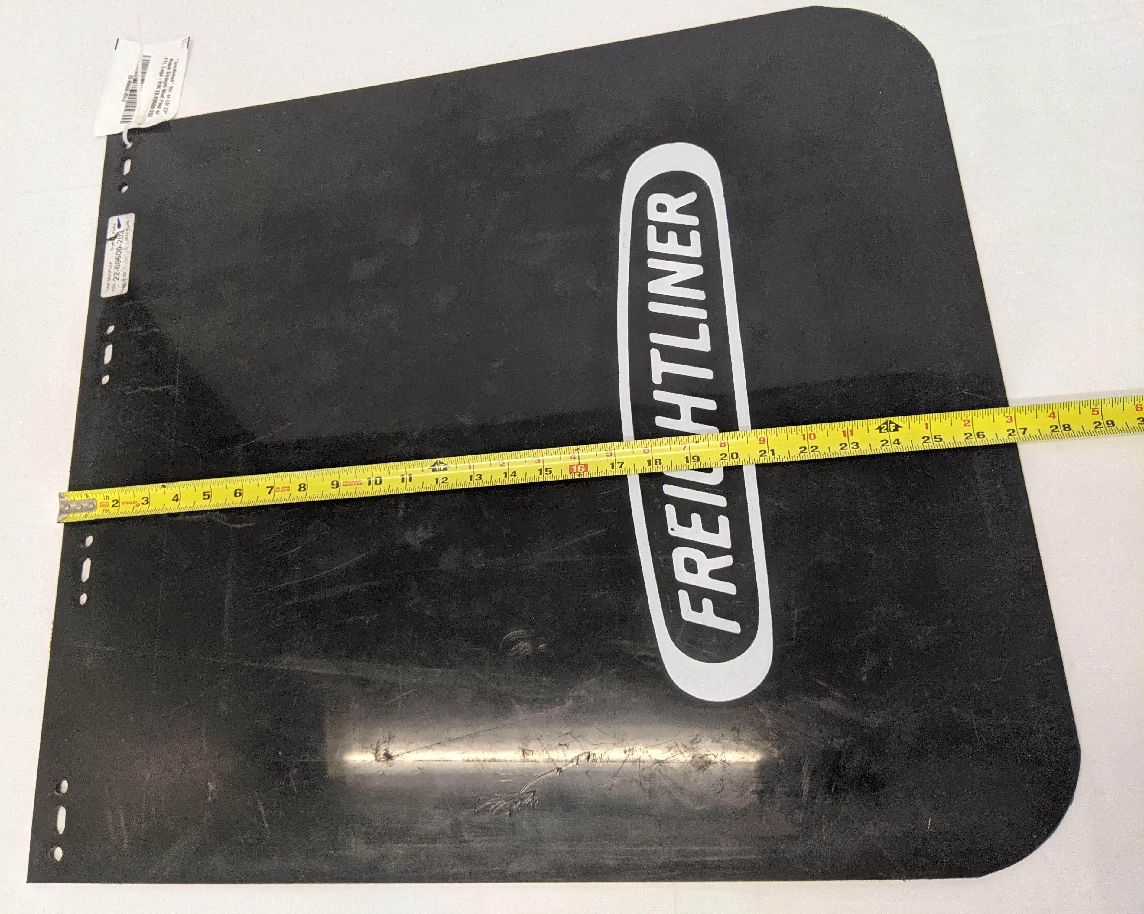 *Scratched* RH or LH 27" Black Straight Mud Flap w/ FTL Logo - P/N 22-69608-203 (10131068059964)