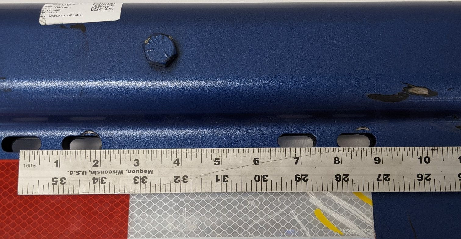 Used FTL LH Rear 45° Angled Blue Mud Flap Bracket Hanger - P/N 22-75801-000