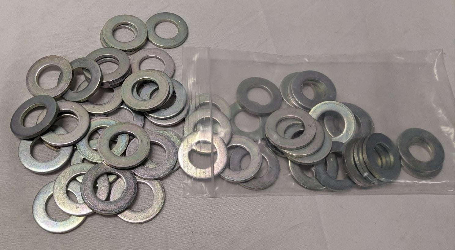 5/8" Zinc Plated Steel Washers - Lot of 50 - Heavy Duty Flat Washers