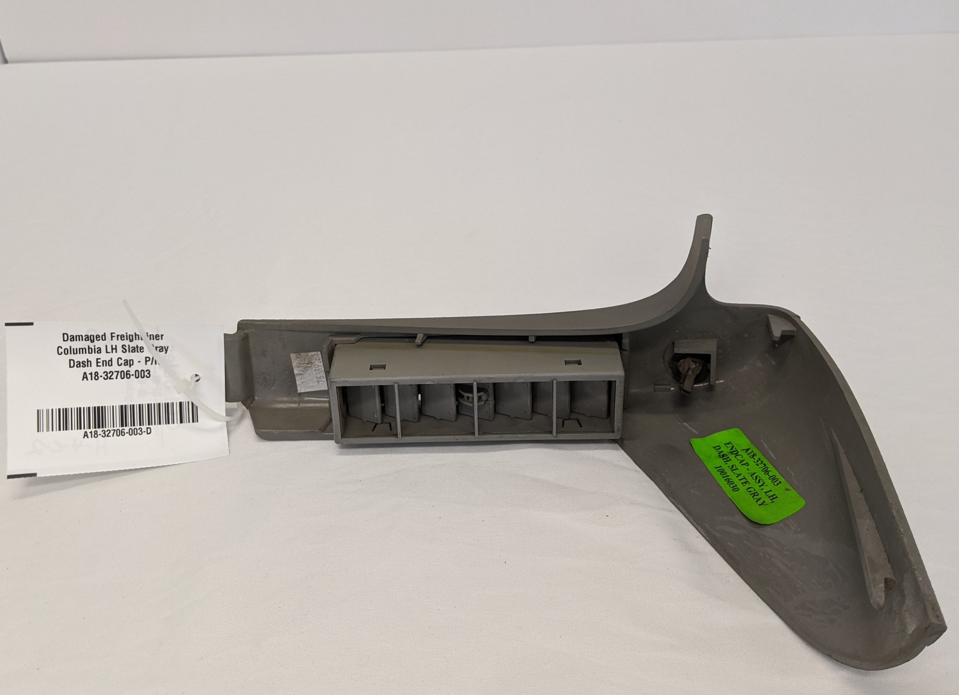 Damaged Freightliner Columbia LH Slate Gray Dash End Cap - P/N A18-32706-003 (10098356257084)