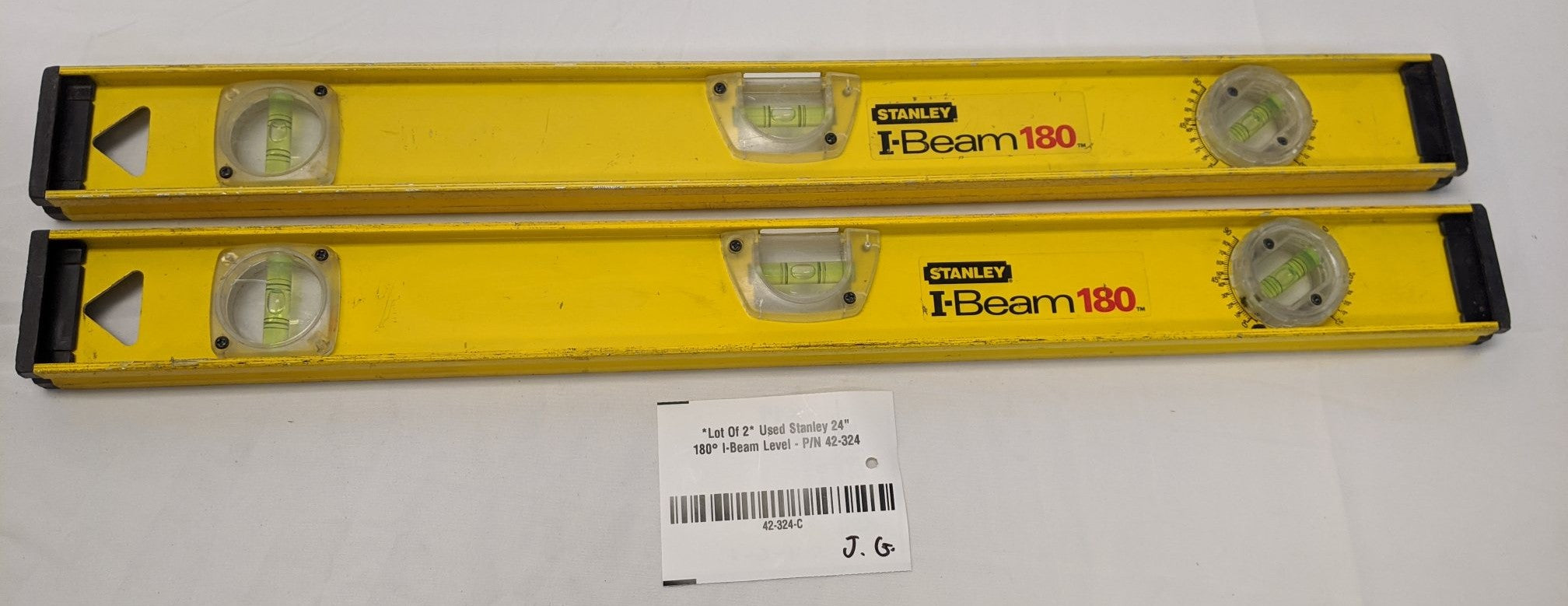Stanley I-Beam Level 24" 180° Lot of 2 - Aluminum 3 Vials 42-324