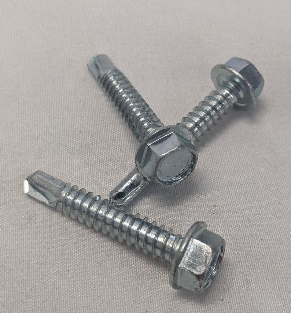 *Lot of 100* New 1/4" x 1-7/16" Steel Hexagon Washer Self Tapping Screw
