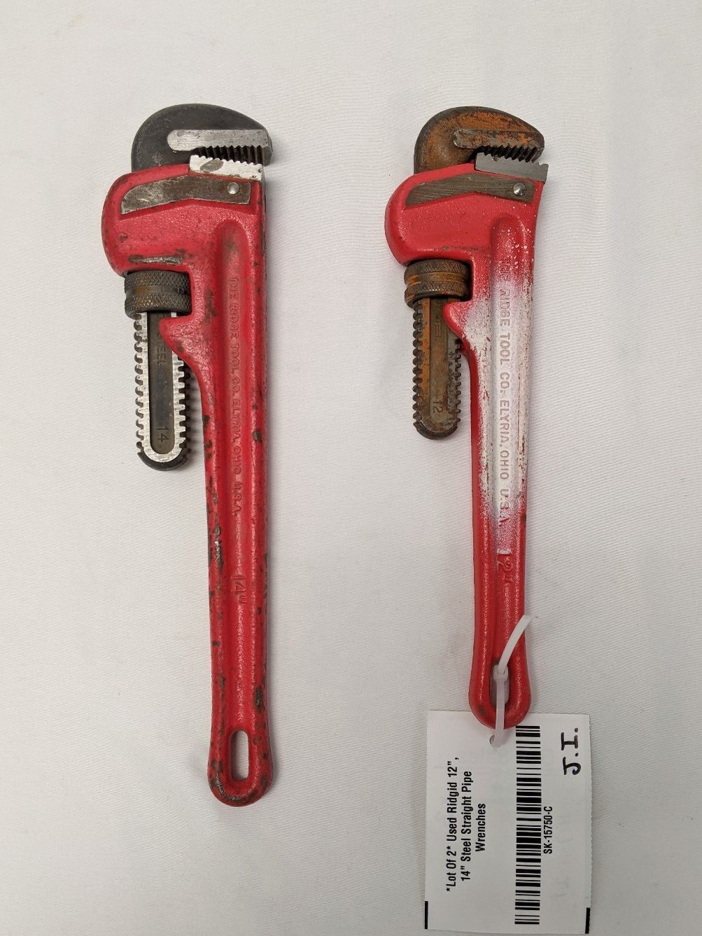 *Lot Of 2* Used Ridgid 12", 14" Steel Straight Pipe Wrenches
