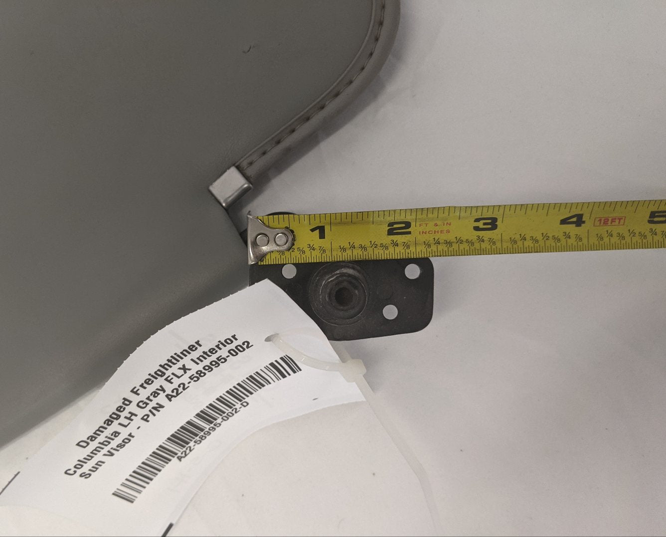 Damaged Freightliner Columbia Gray FLX Interior Sun Visor - P/N A22-58995-002